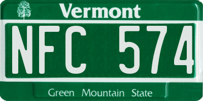 VT license plate NFC574