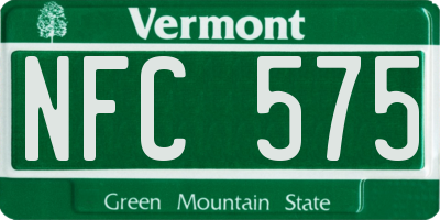 VT license plate NFC575
