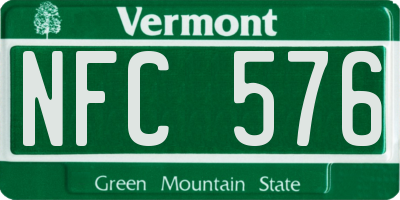 VT license plate NFC576