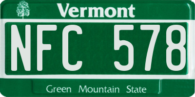 VT license plate NFC578