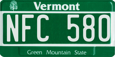 VT license plate NFC580