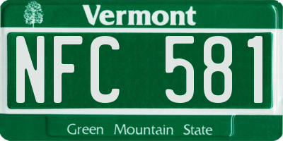 VT license plate NFC581