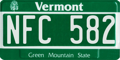VT license plate NFC582