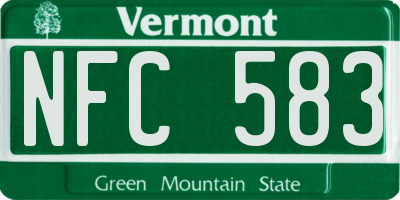 VT license plate NFC583