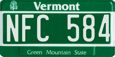 VT license plate NFC584