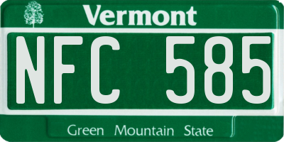 VT license plate NFC585