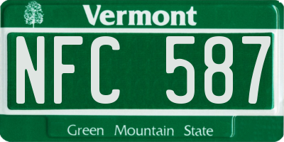 VT license plate NFC587
