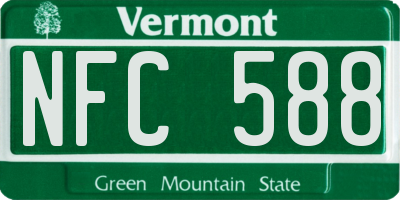 VT license plate NFC588