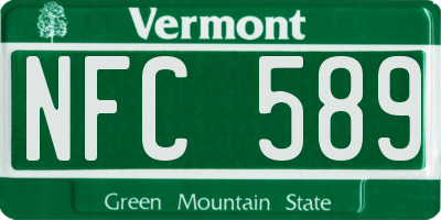 VT license plate NFC589