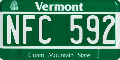 VT license plate NFC592