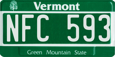 VT license plate NFC593