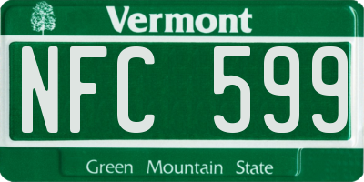 VT license plate NFC599