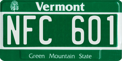 VT license plate NFC601