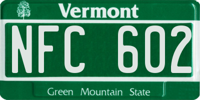 VT license plate NFC602