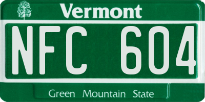 VT license plate NFC604