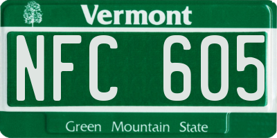 VT license plate NFC605