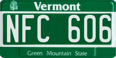 VT license plate NFC606