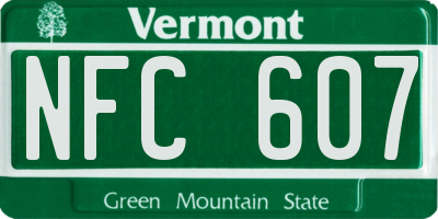 VT license plate NFC607