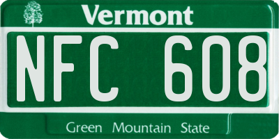 VT license plate NFC608