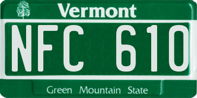 VT license plate NFC610