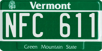 VT license plate NFC611