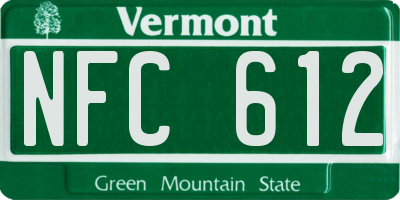 VT license plate NFC612