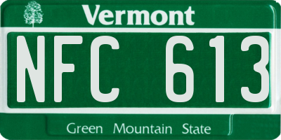 VT license plate NFC613
