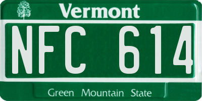 VT license plate NFC614