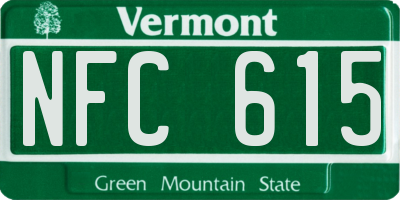 VT license plate NFC615