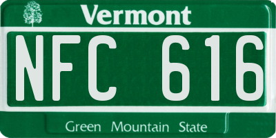 VT license plate NFC616