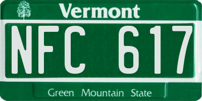VT license plate NFC617