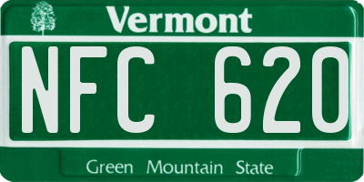 VT license plate NFC620