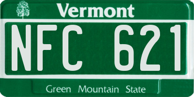 VT license plate NFC621
