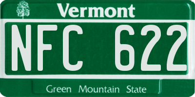 VT license plate NFC622