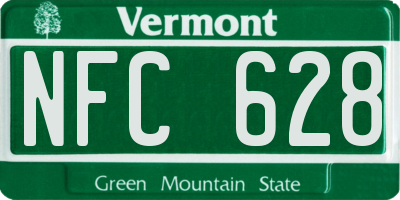 VT license plate NFC628