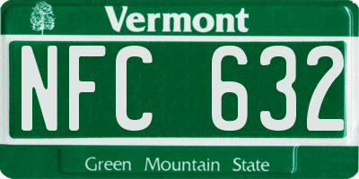 VT license plate NFC632