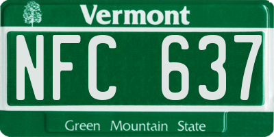 VT license plate NFC637