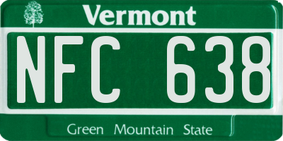 VT license plate NFC638