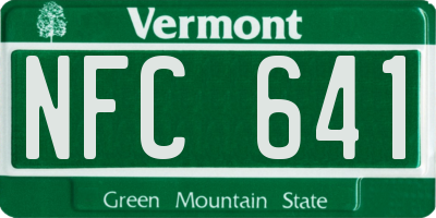 VT license plate NFC641