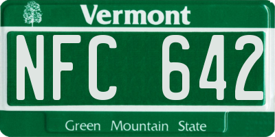 VT license plate NFC642