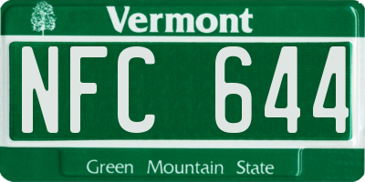 VT license plate NFC644