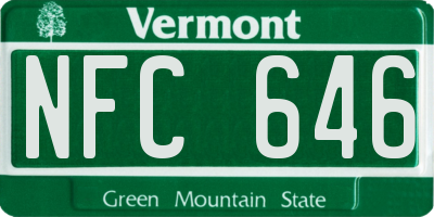 VT license plate NFC646