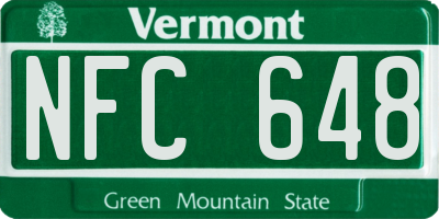 VT license plate NFC648