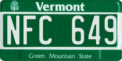 VT license plate NFC649
