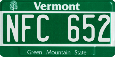 VT license plate NFC652