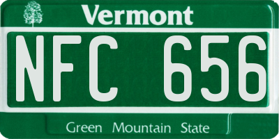VT license plate NFC656