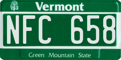 VT license plate NFC658