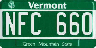 VT license plate NFC660