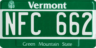 VT license plate NFC662