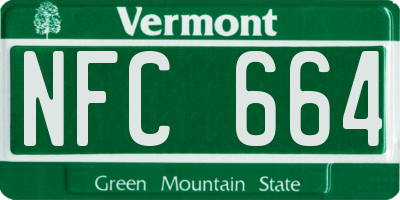 VT license plate NFC664